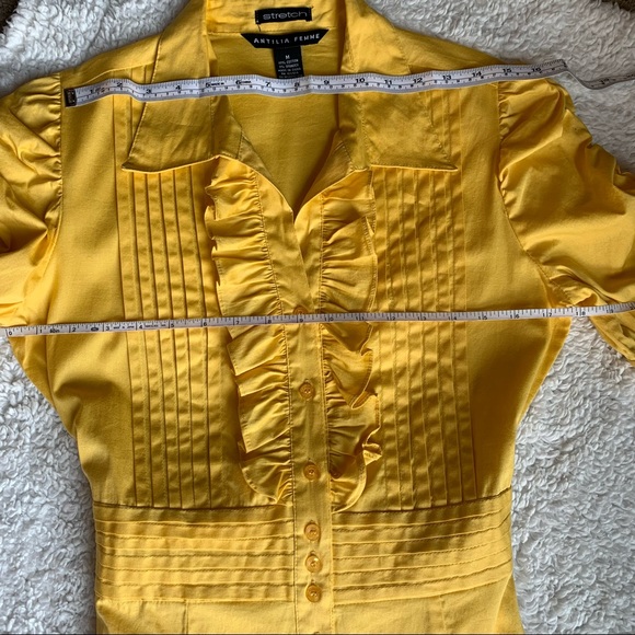 BNWOT Vintage Antilia Femme Yellow Tuxedo Dress - Picture 11 of 13